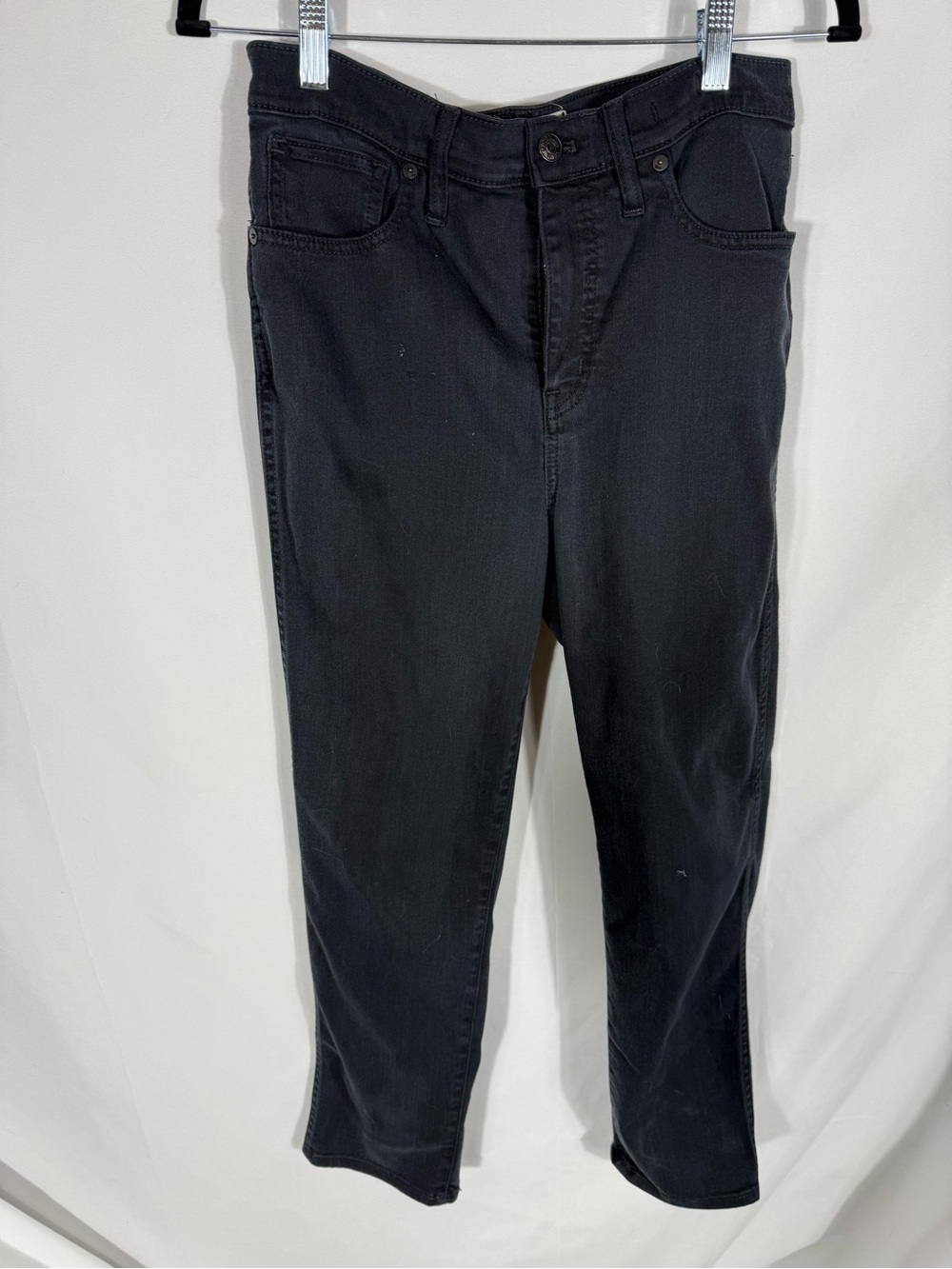 Madewell Stovepipe Jeans Size 29 Black Charcoal Straight Leg